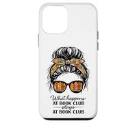 Carcasa para iPhone 12 Mini Lo Que Sucede en el Club de Lectura se Queda en el Club de Lectura Divertido moño desordenado