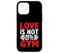 Carcasa para iPhone 12 Mini Love is Not Real Go to Gym Fitness Humor para Amantes del Gimnasio