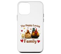 Carcasa para iPhone 12 Mini Loving Cute Chicken Family Hen Rooster Chick Funny Farmer