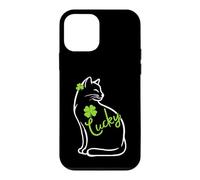 Carcasa para iPhone 12 Mini Lucky Cute Cat Green Clover Shamrock Irlanda Orgulloso irlandés