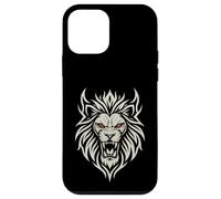 Carcasa para iPhone 12 Mini Majestic Lion Tribal Design Poderosa Cabeza de León Ojos Rojos