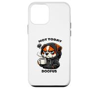 Carcasa para iPhone 12 Mini Malhumorado matutino, Perro de Mal Humor con café