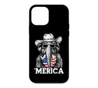 Carcasa para iPhone 12 Mini Mammoth Ice Age Bandera Americana Bandana Gafas De Sol Sombrero De Vaquero