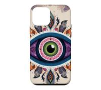 Carcasa para iPhone 12 Mini Mandala Evil Eye Art Style Boho Hippie Estética Tribal
