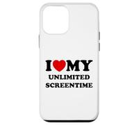 Carcasa para iPhone 12 Mini Me Encanta (corazón) mi Tiempo de Pantalla Ilimitado