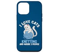 Carcasa para iPhone 12 Mini Me encantan los Gatos Que tejen y Tal Vez 3 Personas, es un Divertido Amante de los Gatos