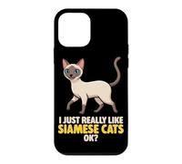 Carcasa para iPhone 12 Mini Me Gustan Mucho los Gatos Siameses Ok Amante de los Animales Lindo Gato