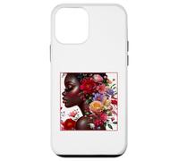 Carcasa para iPhone 12 Mini Melanin Floral Woman Black History Month African American