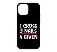 Carcasa para iPhone 12 Mini Mensaje bíblico Cristiano 1 Cruz 3 Clavos 4 Dado Cristiano