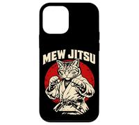 Carcasa para iPhone 12 Mini Mew Jitsu Brasileño Jiu Jitsu Artes Marciales Amante de los Gatos