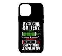 Carcasa para iPhone 12 Mini Mi batería Social vacía hasta enero Navidad Divertida