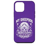 Carcasa para iPhone 12 Mini Mi Perro Pastor Hace Amigos en Todas Partes - Old English Sheepdog