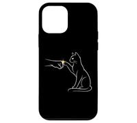 Carcasa para iPhone 12 Mini Midnight Cat Touch Magical Bond Line Art Cat Silhouette