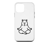 Carcasa para iPhone 12 Mini Minimalista BLK Capybara Yoga Pocket Zen Meditación Amante