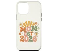 Carcasa para iPhone 12 Mini Mom EST 2026 Groovy Retro Daisy Flower New Mom Mother's Day