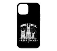 Carcasa para iPhone 12 Mini More Dogs Less Drama Funny Dog Lover Vintage Graphic