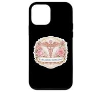 Carcasa para iPhone 12 Mini Mujer Cirujano Bariátrico Caduceo Metabólico Flores Florales MD