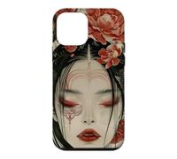 Carcasa para iPhone 12 Mini Mujeres místicas japonesas y árbol de Cerezo Kanji japonés