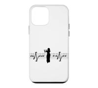 Carcasa para iPhone 12 Mini Músico con Flauta travesera ECG Notas Musicales flautista travesera