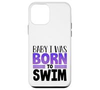 Carcasa para iPhone 12 Mini Nadador Equipo Humor Bebé Nací para Nadar