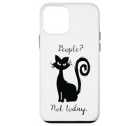 Carcasa para iPhone 12 Mini Negro Gato Lindo Divertido Diciendo Que La Gente No Hoy No