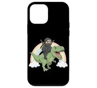 Carcasa para iPhone 12 Mini Ninja Riding T Rex Dinosaurio Divertido Prehistórico Rainbow Trex