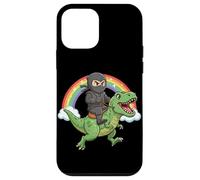 Carcasa para iPhone 12 Mini Ninja Riding T Rex Dinosaurio Divertido Prehistórico Rainbow Trex