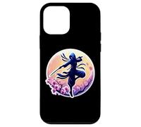 Carcasa para iPhone 12 Mini Ninja Silhouette Moonlight Cherry Blossoms Japonés Samurai