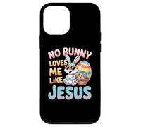 Carcasa para iPhone 12 Mini No Bunny Loves Me Like Jesus Easter Christian Boys Kids Men
