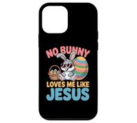 Carcasa para iPhone 12 Mini No Bunny Loves Me Like Jesus Easter Christian Boys Kids Men