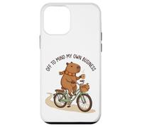 Carcasa para iPhone 12 Mini Off To Mind My Own Business Cozy Capybara Montando Una Bicicleta