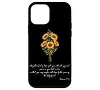 Carcasa para iPhone 12 Mini Ora Que Dios desee a Sunflower Versículo bíblico Cristiano religioso