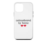 Carcasa para iPhone 12 Mini Outnumbered by Twins Boys Girls Dad Soon to Be Mom Pregnancy