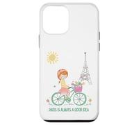 Carcasa para iPhone 12 Mini París es Siempre una Buena Idea Linda Chica en Bicicleta