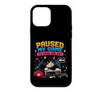 Carcasa para iPhone 12 Mini Pausa Mi Juego para Alimentar Al Gato Gamer Cat Retro