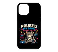 Carcasa para iPhone 12 Mini Pausa Mi Juego para Alimentar Al Gato Gamer Cat Retro