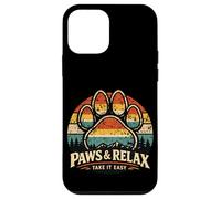 Carcasa para iPhone 12 Mini Paws and Relax - Pata de Perro, diseño Vintage