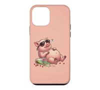 Carcasa para iPhone 12 Mini Pig Bubble Tea Boba Kawaii Niñas Mujeres Niños Divertido