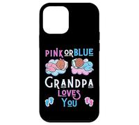 Carcasa para iPhone 12 Mini Pink or Blue Grandpa Love You Baby Shower - Papelera para revelación de género