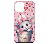 Carcasa para iPhone 12 Mini Pink Valentines Accessories For Women Girls Cute Mouse