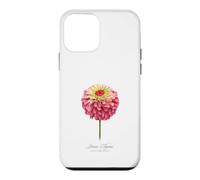 Carcasa para iPhone 12 Mini Pintura Botánica Flor Zinnia Roja y Rosa