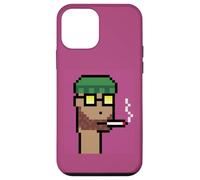 Carcasa para iPhone 12 Mini Pixel Art generativo de Degen Smokers Club #53 de NFT Ravencoin