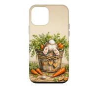 Carcasa para iPhone 12 Mini Plantas Jardinero Botánico Floral Divertido Conejo Kawaii Zanahoria