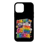 Carcasa para iPhone 12 Mini Pregúntame sobre mi Agenda Gay Orgullo LGBT Divertido
