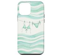 Carcasa para iPhone 12 Mini Preppy Bikini Verano Costa Cowgirl Pastel mar Turquesa Ola