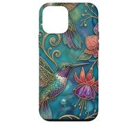 Carcasa para iPhone 12 Mini Pretty Hummingbird Bird Floral Ornate Art
