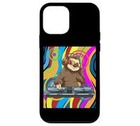 Carcasa para iPhone 12 Mini Psicodélico DJ Sloth Techno EDM Música Dance