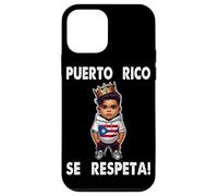 Carcasa para iPhone 12 Mini Puerto Rico Se Respeta Boricua Bandera PR Príncipe Corona Protesta
