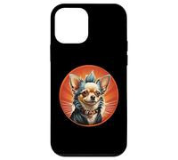 Carcasa para iPhone 12 Mini Punk Chihuahua Mohawk Chaqueta de Cuero Treat Bone Rock Pet Dad