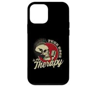 Carcasa para iPhone 12 Mini Punk Rock Is My Therapy Skull Music Cráneo Retro Vintage